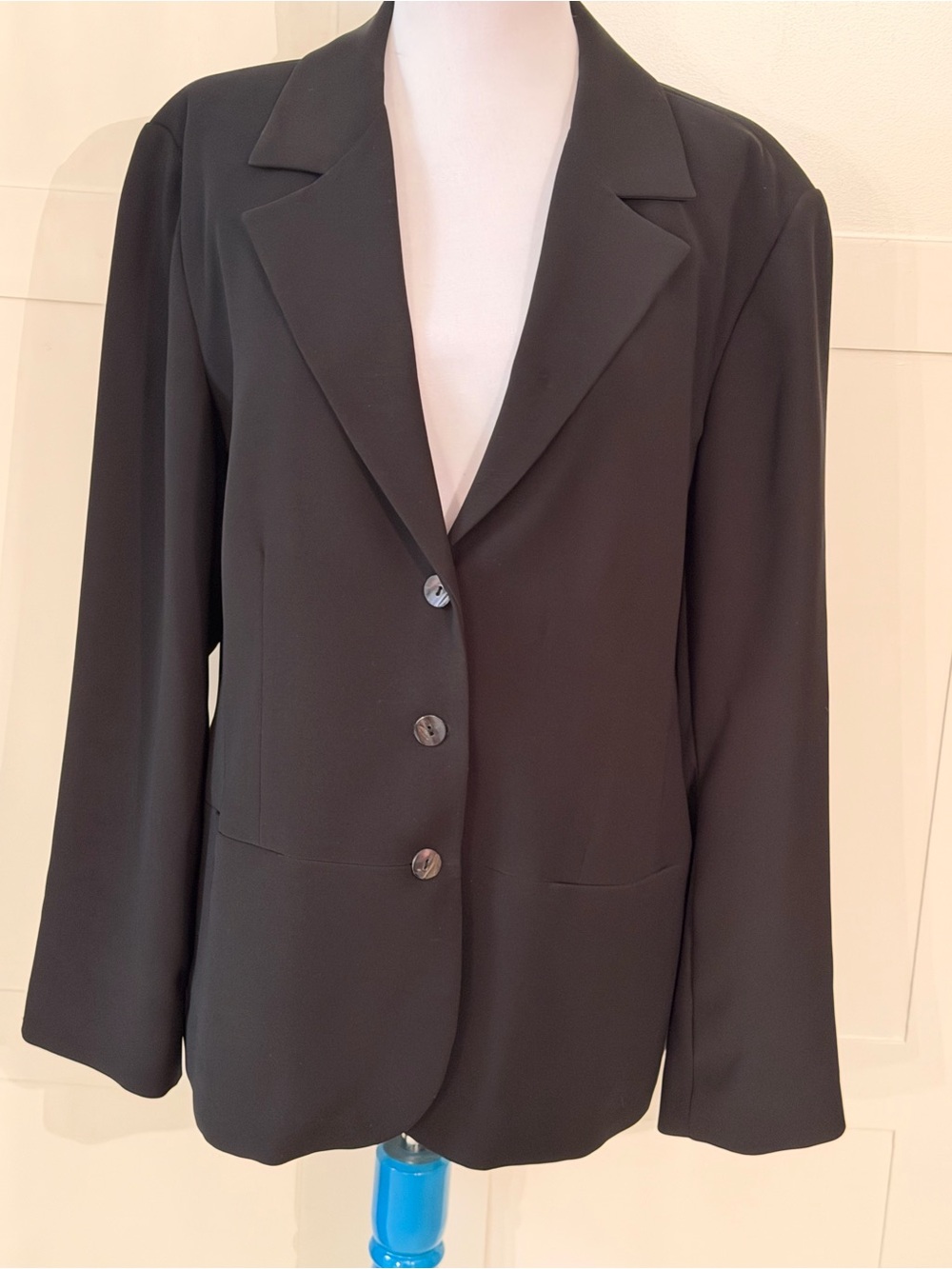 Classic Chico’s Platinum Black Women's Blazer Jacket L